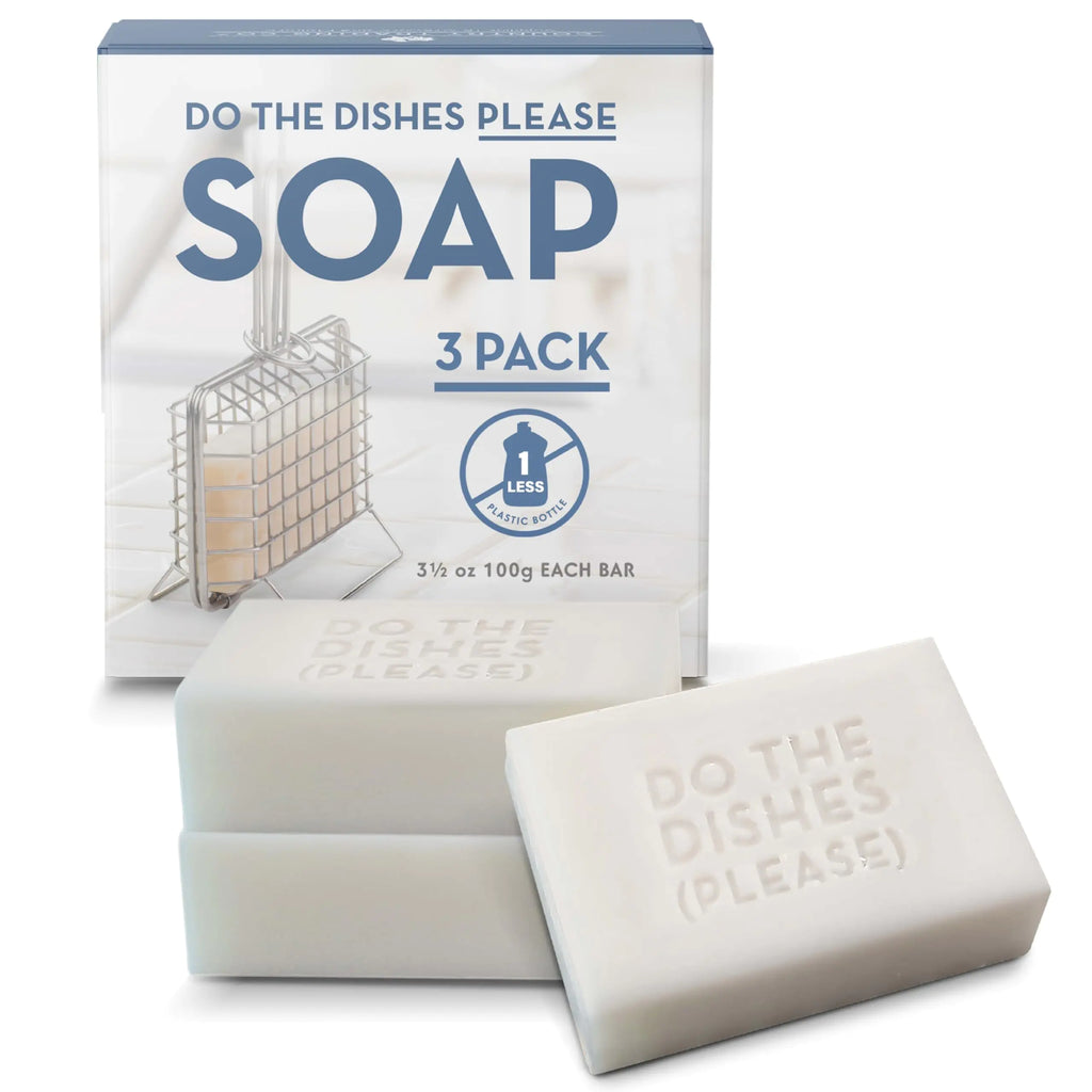 Natural Dish Soap Bars | 3 Pack | Concentrated Non-Toxic Dish Washing Soap | Plastic Free | Use with Soap Shaker for Zero Waste Dishwashing Detergent