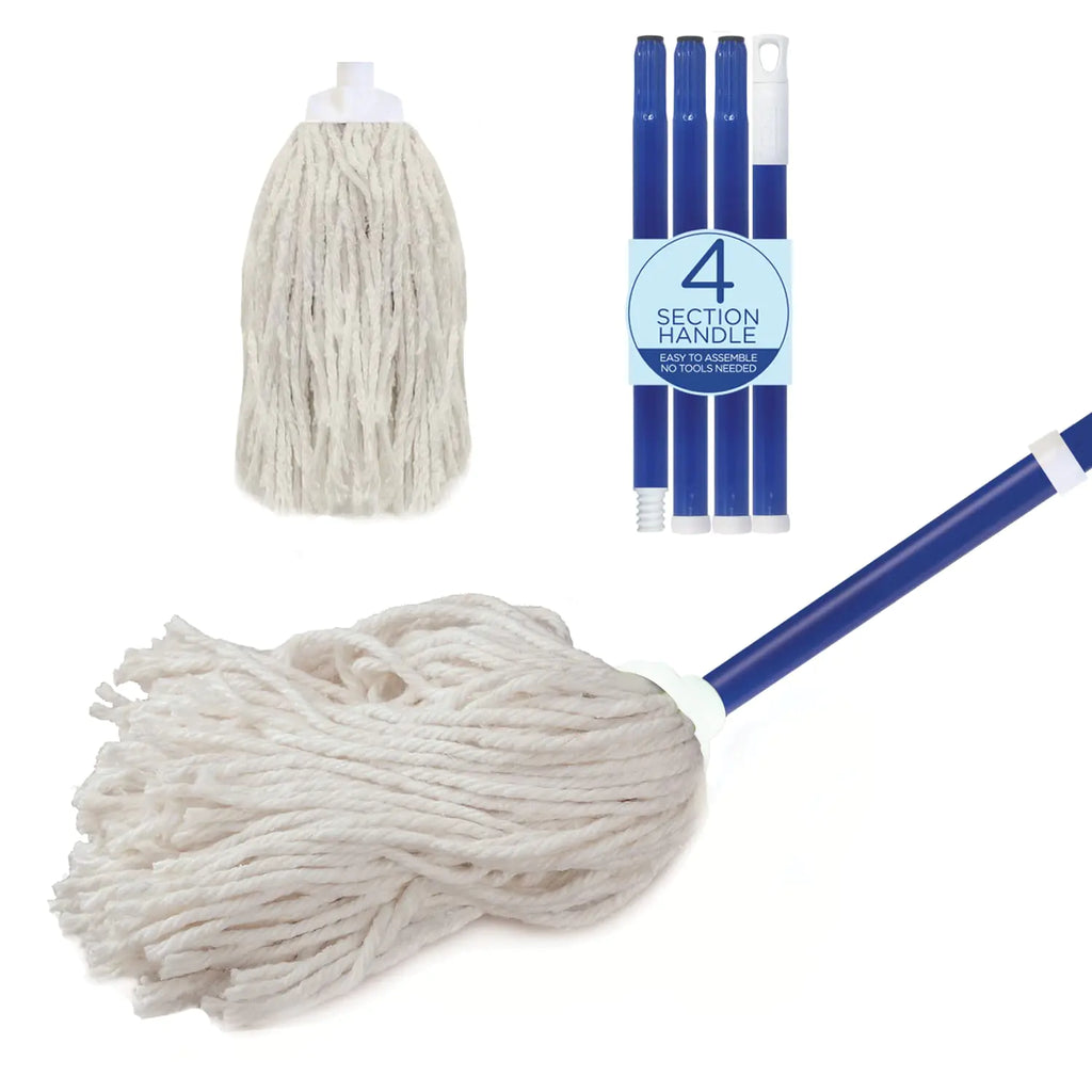 Lola Products Cotton String Wet Floor Mop Absorbs Up to 3X its Weight in Water Heavy Duty for Floor Cleaning Includes Swivel Hang Cap for Storage