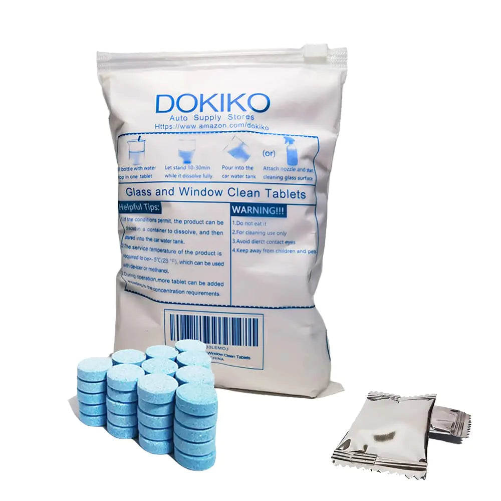 DOKIKO 50 PCS Glass Cleaner Refill TabletsGlass Cleaner Tablets Window Cleaner Refill Tablet 50 Concentrated Dissolvable1 Pack Makes 50 * 16 fl oz Cleaner Spray Effective cleaning