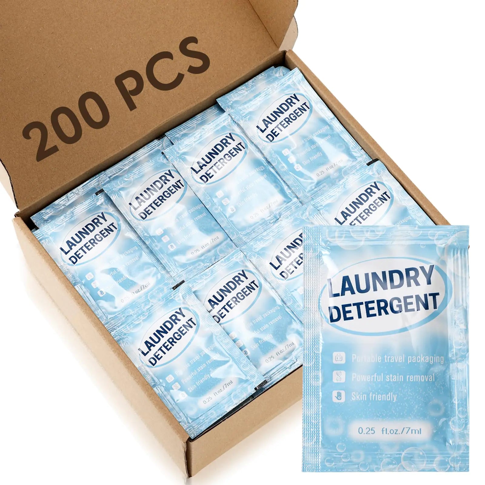 Leelosp 200 Pcs Individual Travel Laundry Detergent Travel Detergent Packets Travel Size Liquid Soap for Cleaning